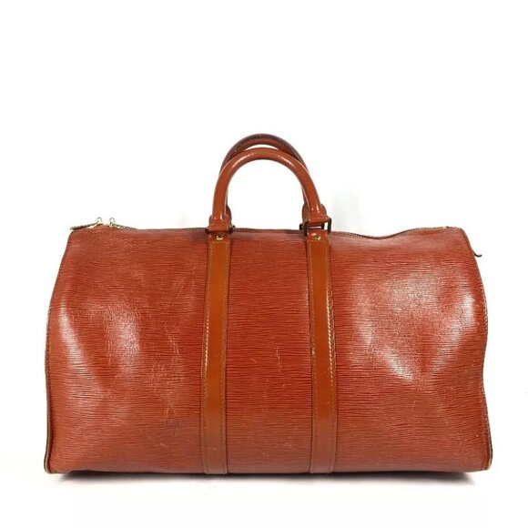 LOUIS VUITTON M42973 Epi Keepall45 Travel Bag Duffle Bag Epi Leather Kenya Brown - Picture 1 of 16